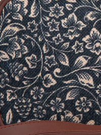 ZOUK Black & Beige Ethnic Motifs Woven Design Handcrafted Vegan Leather Sustainable Sling Bag