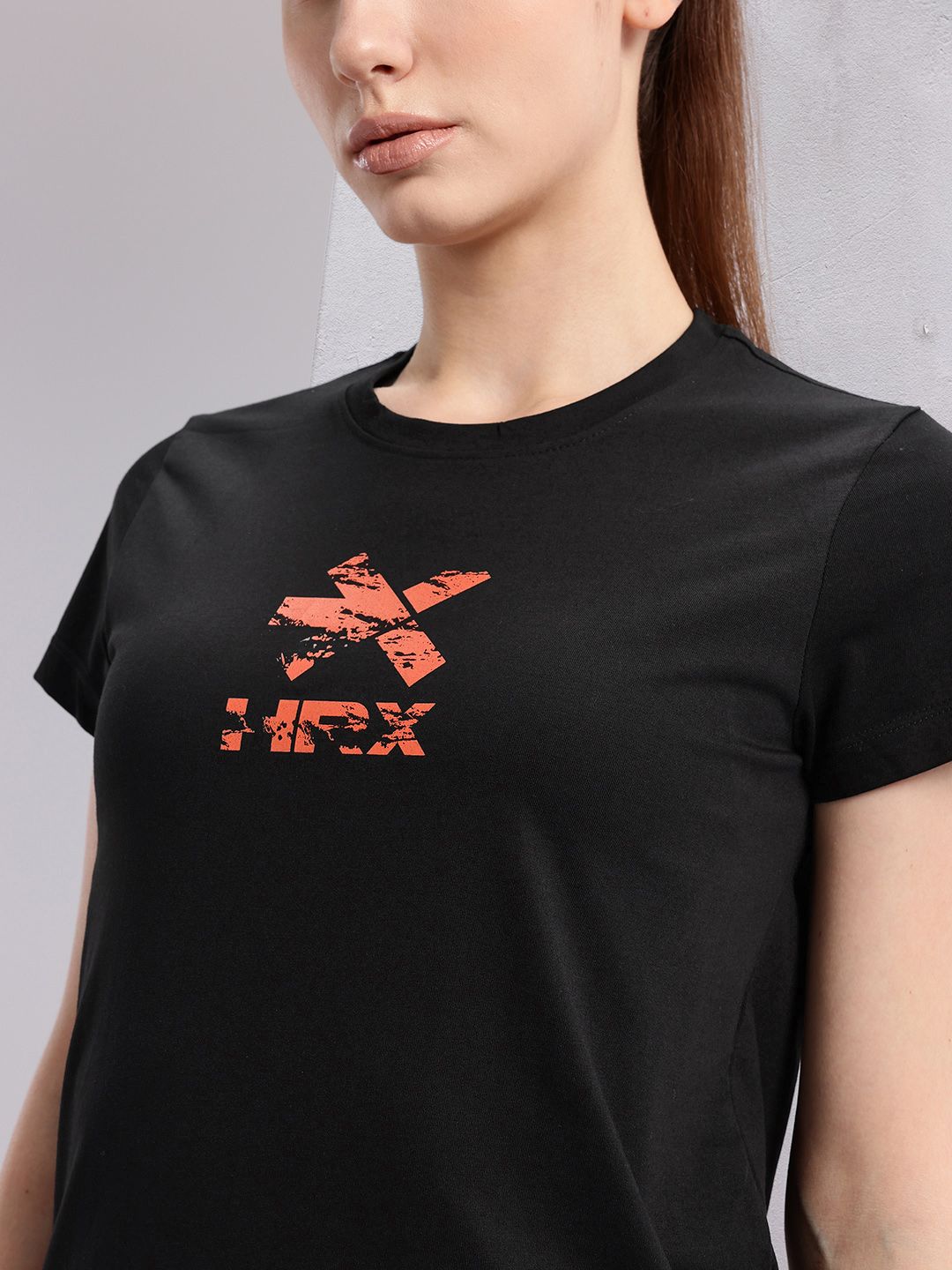 HRX by Hrithik Roshan Brand Logo Print Training T-shirt