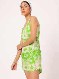 DressBerry Tropical Taste Strappy Smocked Playsuit