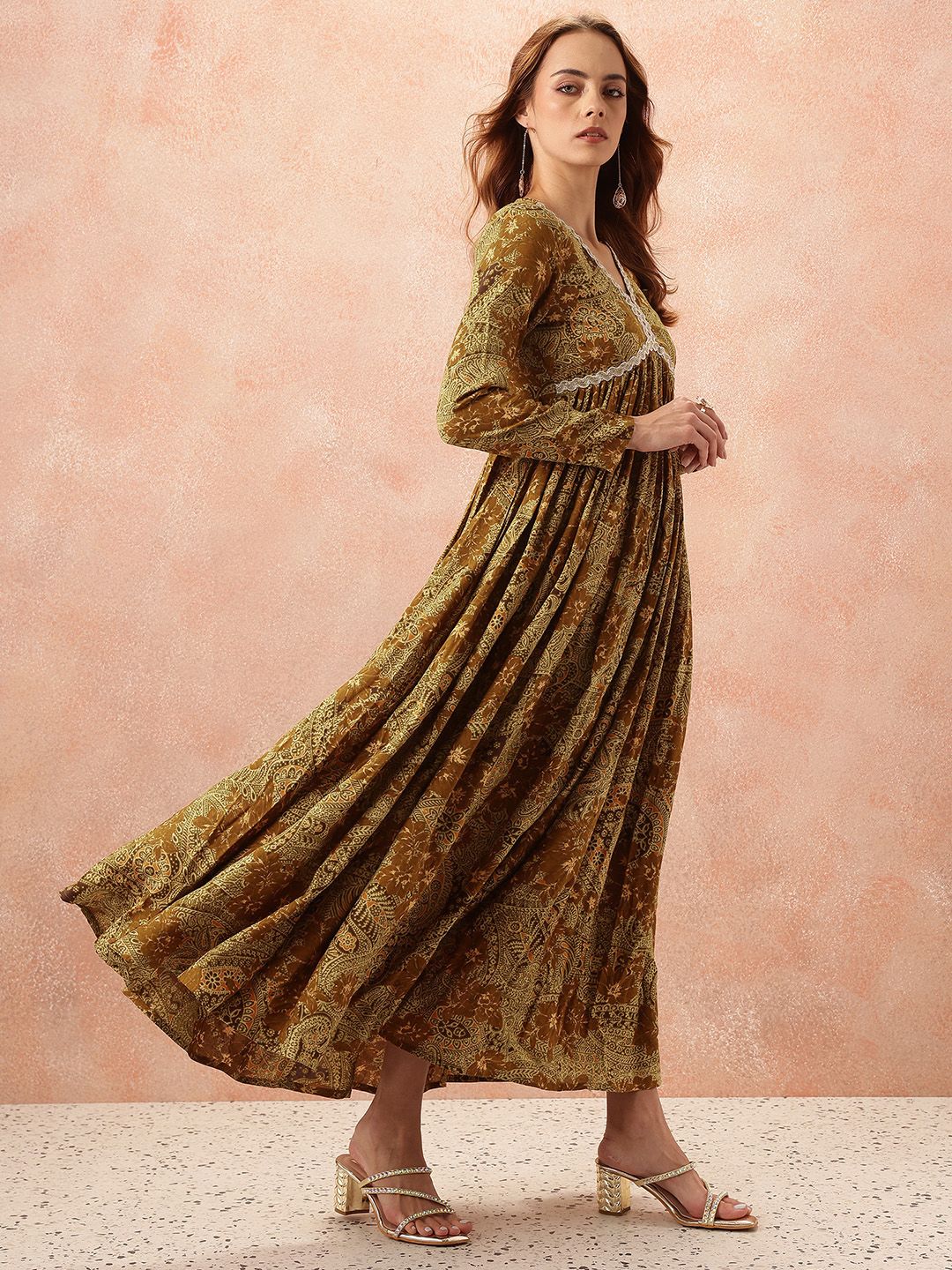 all about you Lace Taping Ethnic Dress