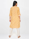 Global Desi Women Mustard Yellow Kurta