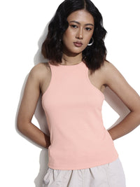 DressBerry Texture Play Ribbed Racerback Tank Top