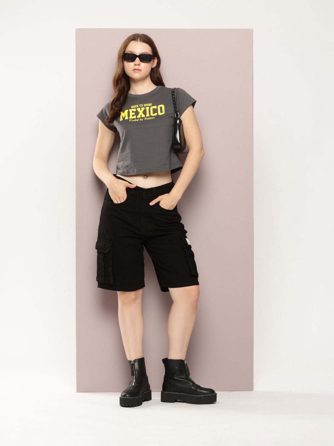 DILLINGER Womens Regular Cropped Short Sleeve Printed Tshirt