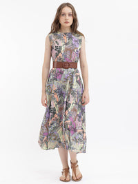 RAREISM Floral Print Sleeveless Fit & Flare Midi Dress