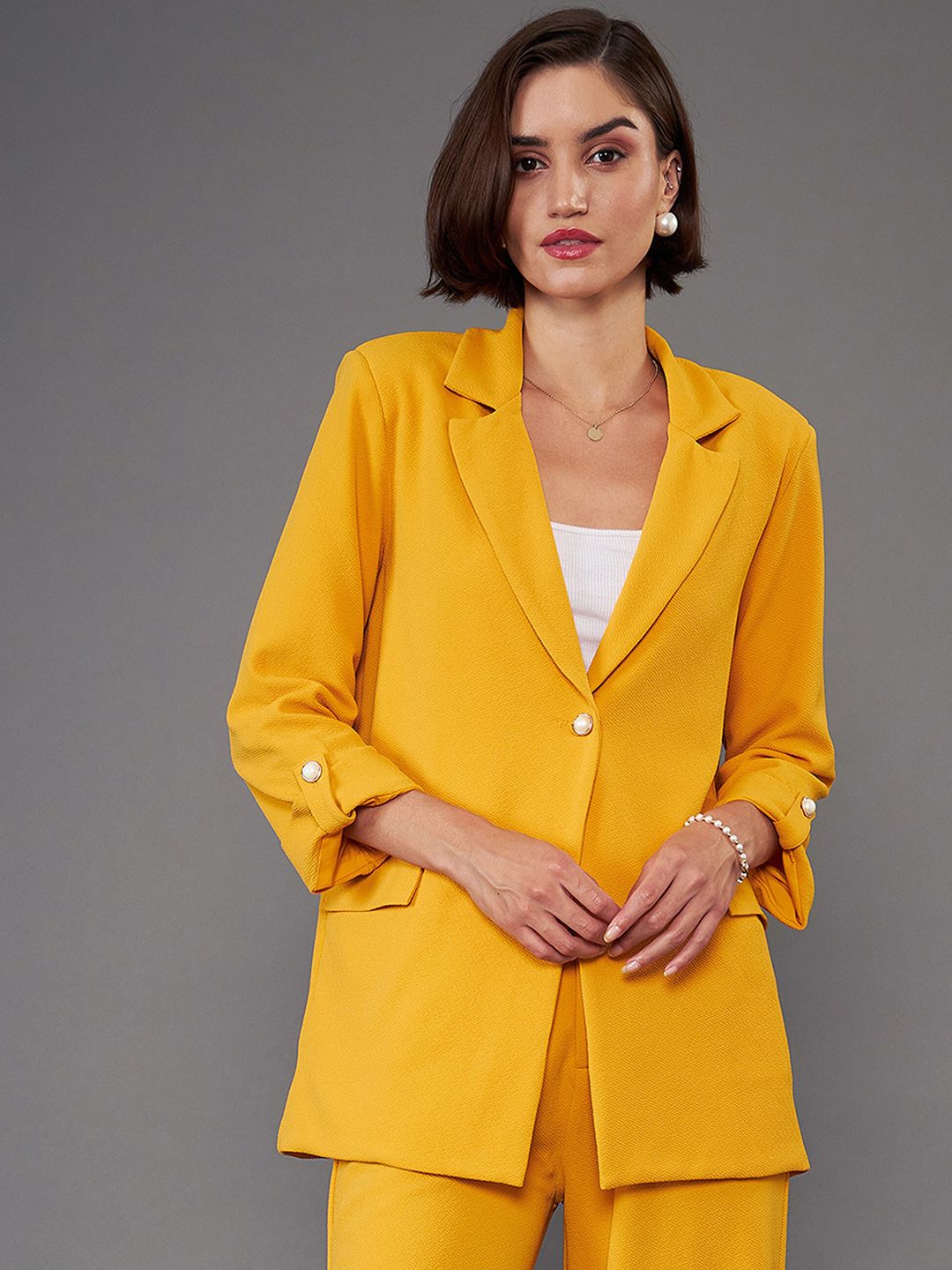 SASSAFRAS worklyf Self-Design Single-Breasted Blazers