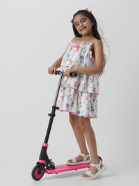 Nauti Nati Girls Floral Print Layered A-Line Dress