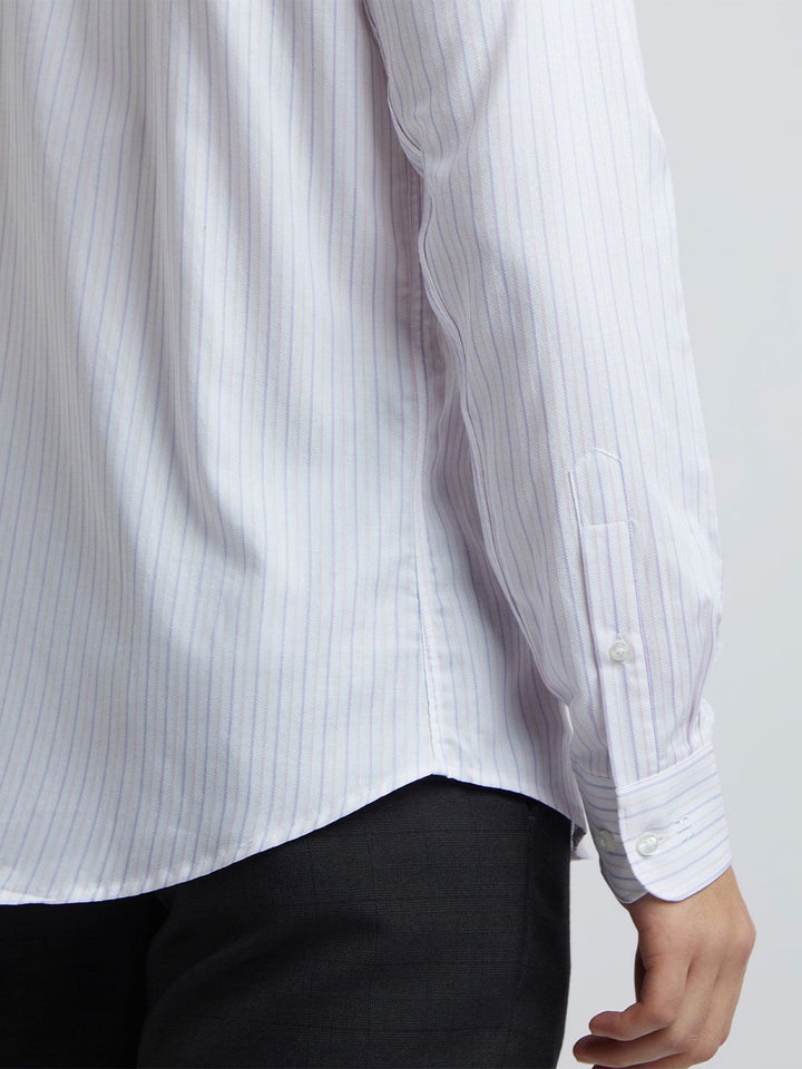 Raymond Pure Cotton Slim Fit Opaque Striped Formal Shirt