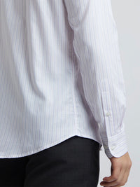 Raymond Pure Cotton Slim Fit Opaque Striped Formal Shirt