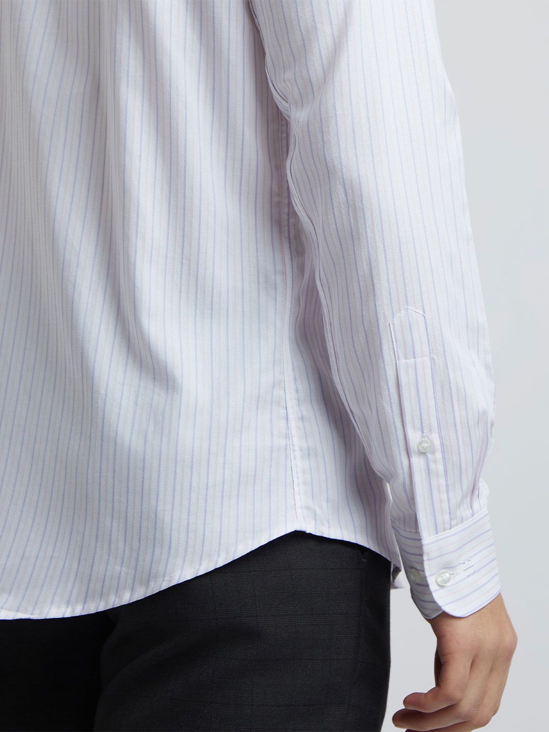 Raymond Pure Cotton Slim Fit Opaque Striped Formal Shirt