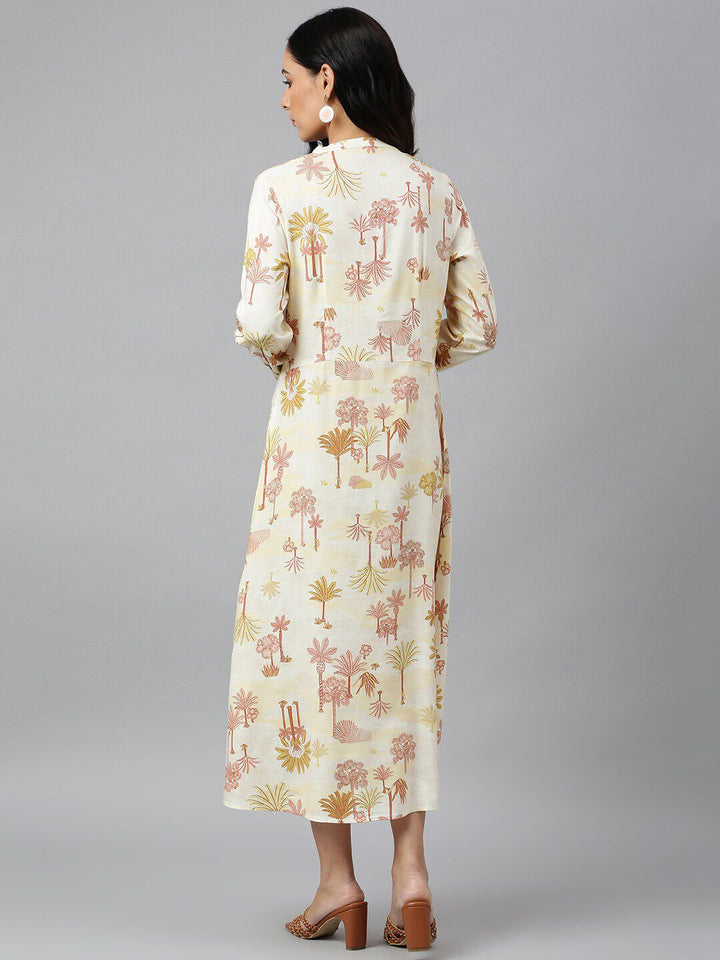 W Floral A-Line Midi Dress