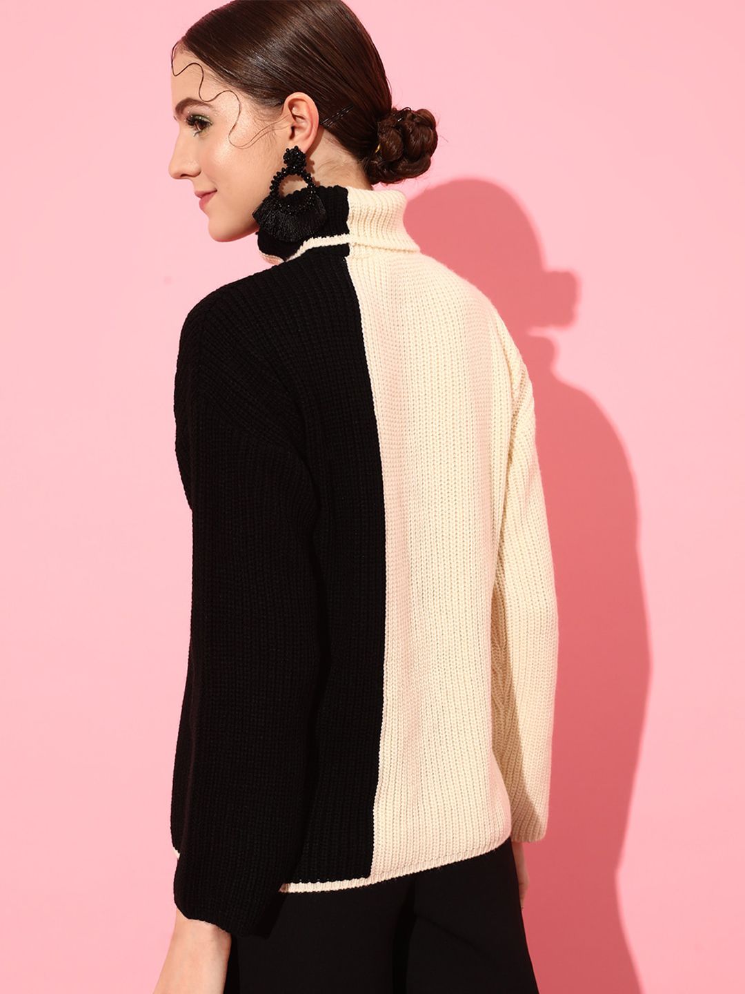 STREET 9 Women Acrylic Colourblocked Pullover