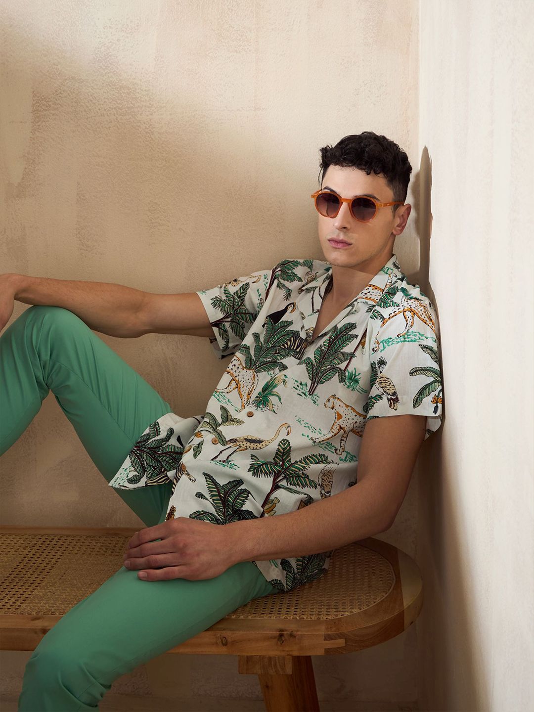 DENNISON Block Printed Oversized Casual Shirt