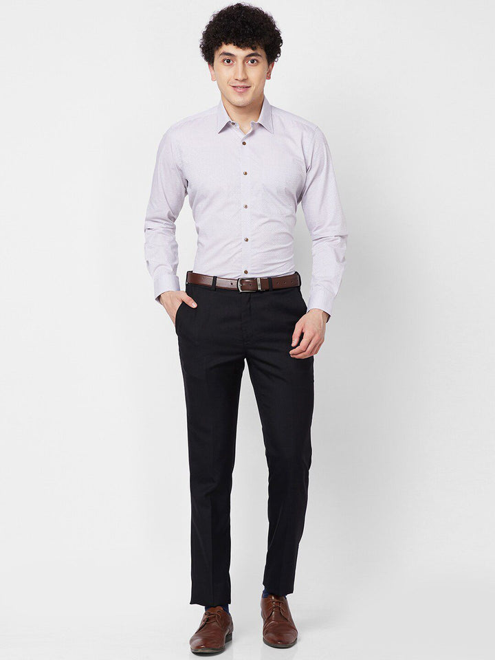 Raymond Spread Collar Long Sleeves Checked Contemporary-Fit Cotton Formal Shirt