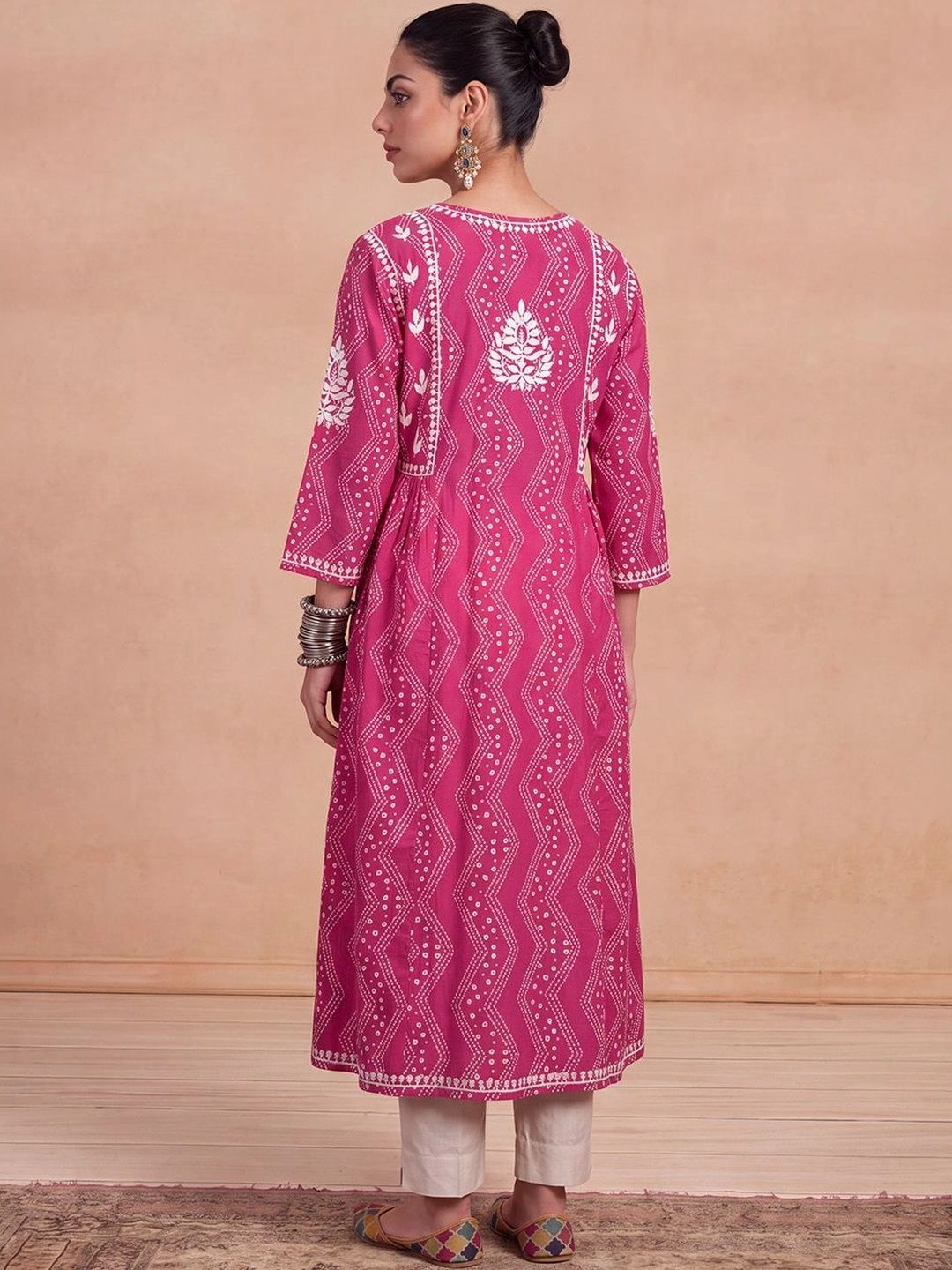 Rumah Wanita Chikankari Bersulam Chikankari Anarkali Kurta