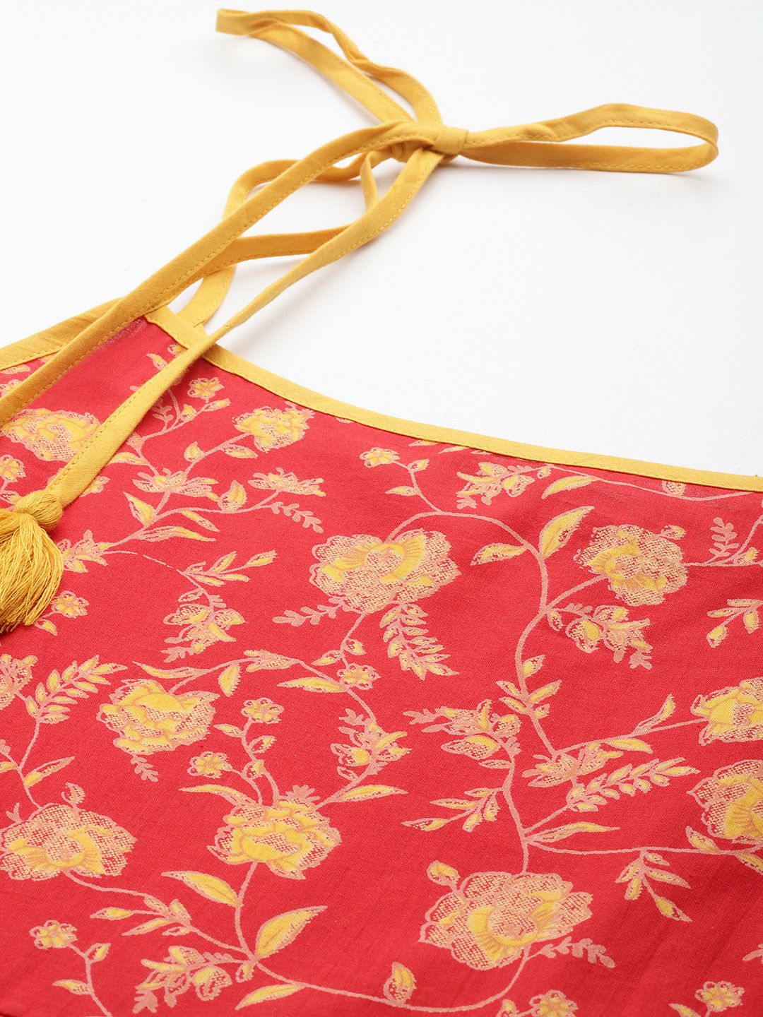 Anouk Floral Printed Sleeveless Pure Cotton Midi Ethnic Dress