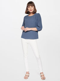 AND Blue Blouson Top