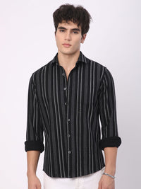 VASTRADO Men Classic Slim Fit Opaque Striped Casual Shirt