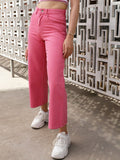 STREET 9 Women High-Rise Pure Cotton Wide Leg Jeans