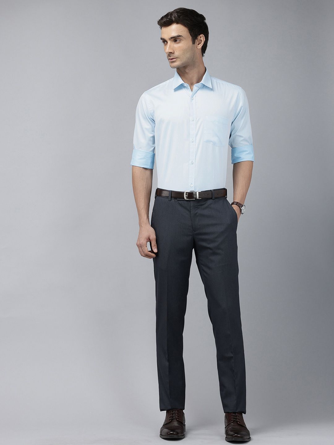Park Avenue Self-Design Slim Fit Formal Shirt