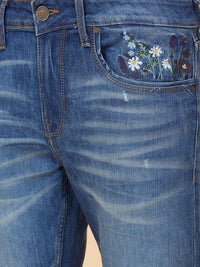 Being Human Men Straight Fit Mid Rise Clean Look Heavy Fade Jeans