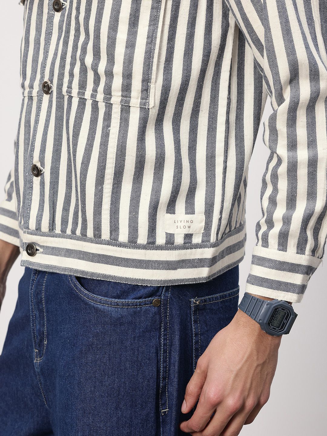 ether Zen Pure Cotton Striped Casual Shirt