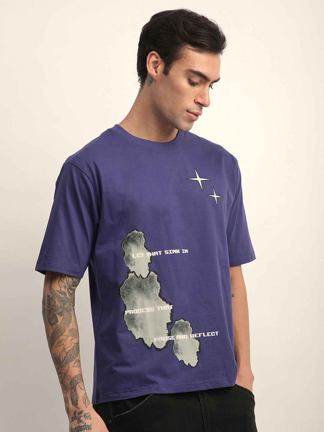 Difference of Opinion Men Short Sleeve Oversized Crew Neck Printed Tshirt