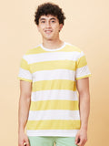 Being Human Striped Pure Cotton Round Neck Casual T-shirt