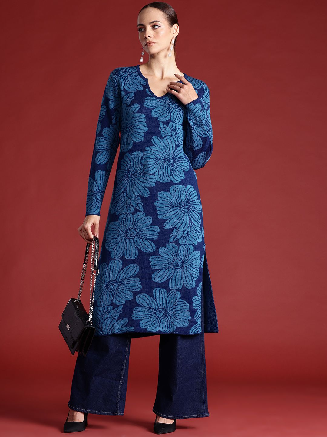 all about you Floral Woven Design Kurta