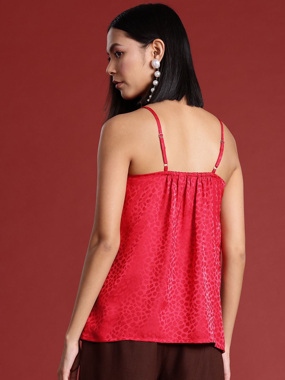 all about you Self-Design Lace Inserts Camisole Top