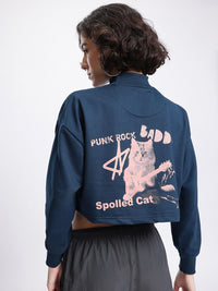 DressBerry Crop Printed Sweatshirt
