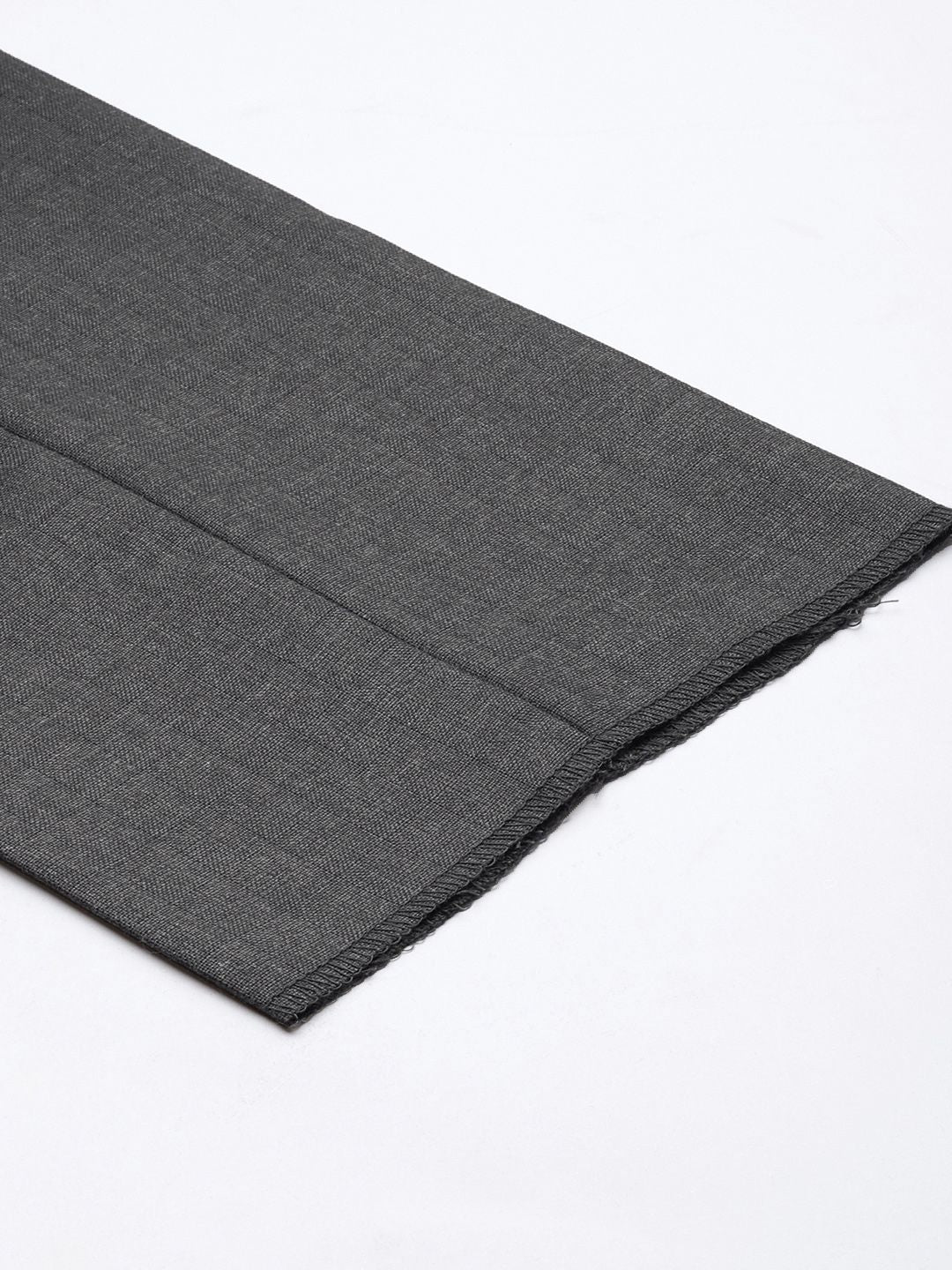 Raymond Men Grey Checked Slim Fit Formal Trousers