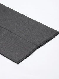 Raymond Men Grey Checked Slim Fit Formal Trousers