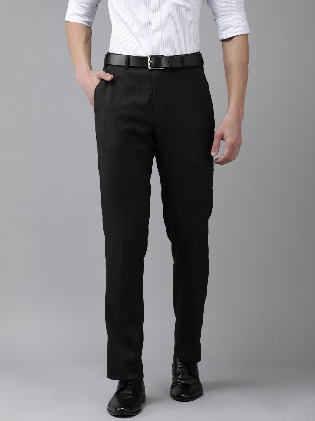 Park Avenue Men Black Trousers