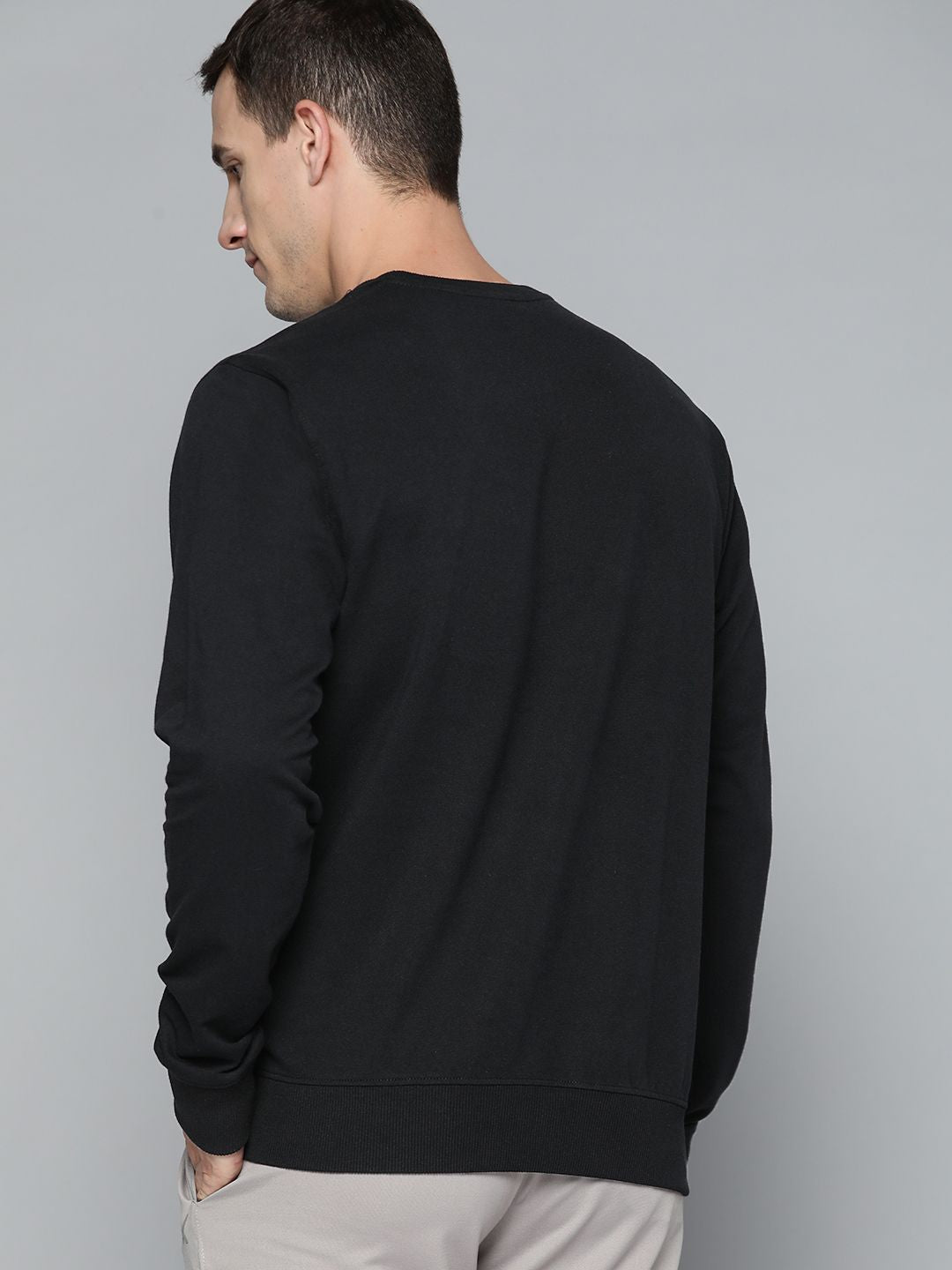 HRX by Hrithik Roshan Men Black Brand Logo Printed Sweatshirt