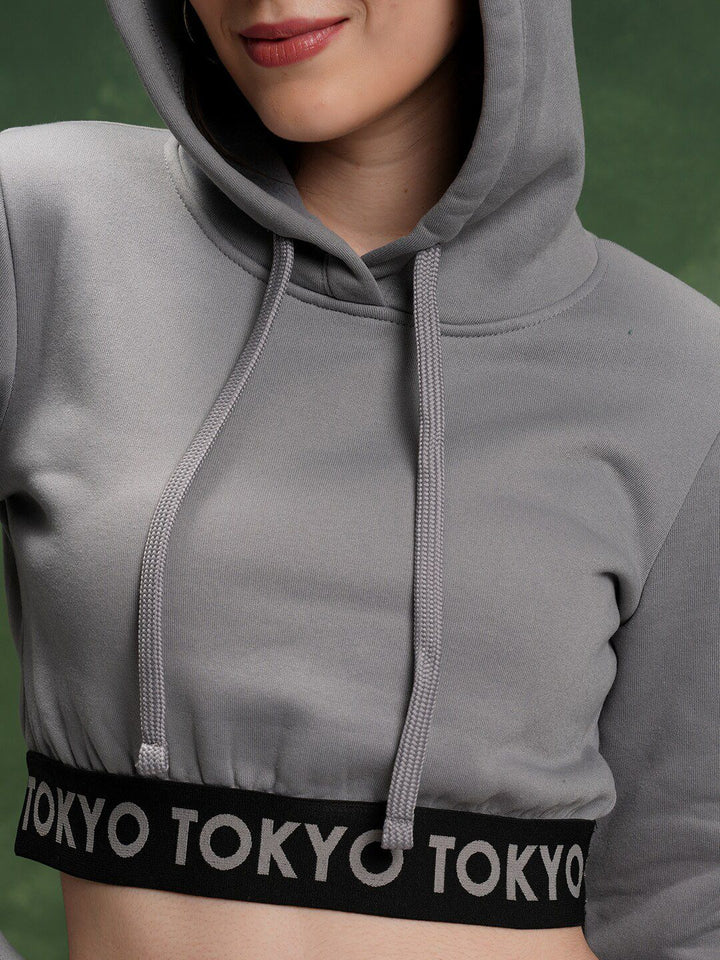 Tokyo Talkies Crop Hoodie Sweatshirt With High-Waisted Jogger Co-Ords