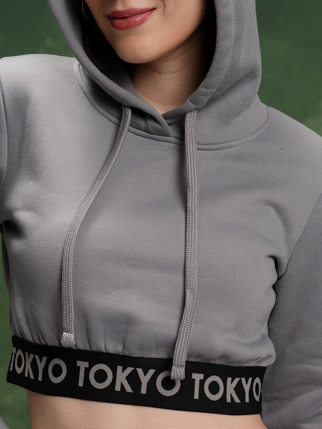 Tokyo Talkies Crop Hoodie Sweatshirt With High-Waisted Jogger Co-Ords