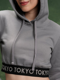 Tokyo Talkies Crop Hoodie Sweatshirt With High-Waisted Jogger Co-Ords