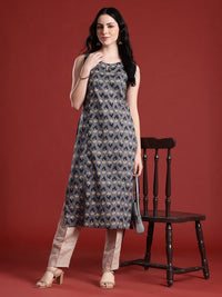 Anouk Floral Printed Keyhole Neck Indie Florals Kurta