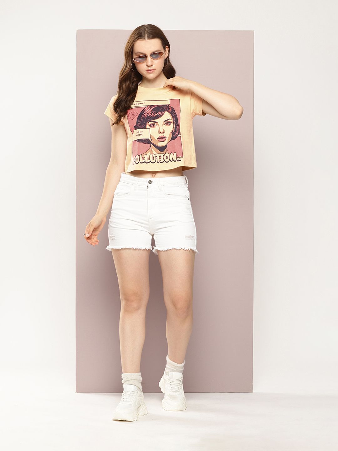 DILLINGER Printed Crop Pure Cotton T-shirt