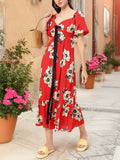 DressBerry Flower Child Bow-Detail A-Line Midi Dress