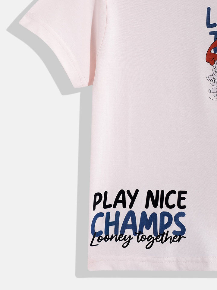 Happy Faces Boys Looney Tunes Printed Pure Cotton T-shirt