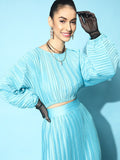 STREET 9 Women Alluring Turquoise Blue Solid Top