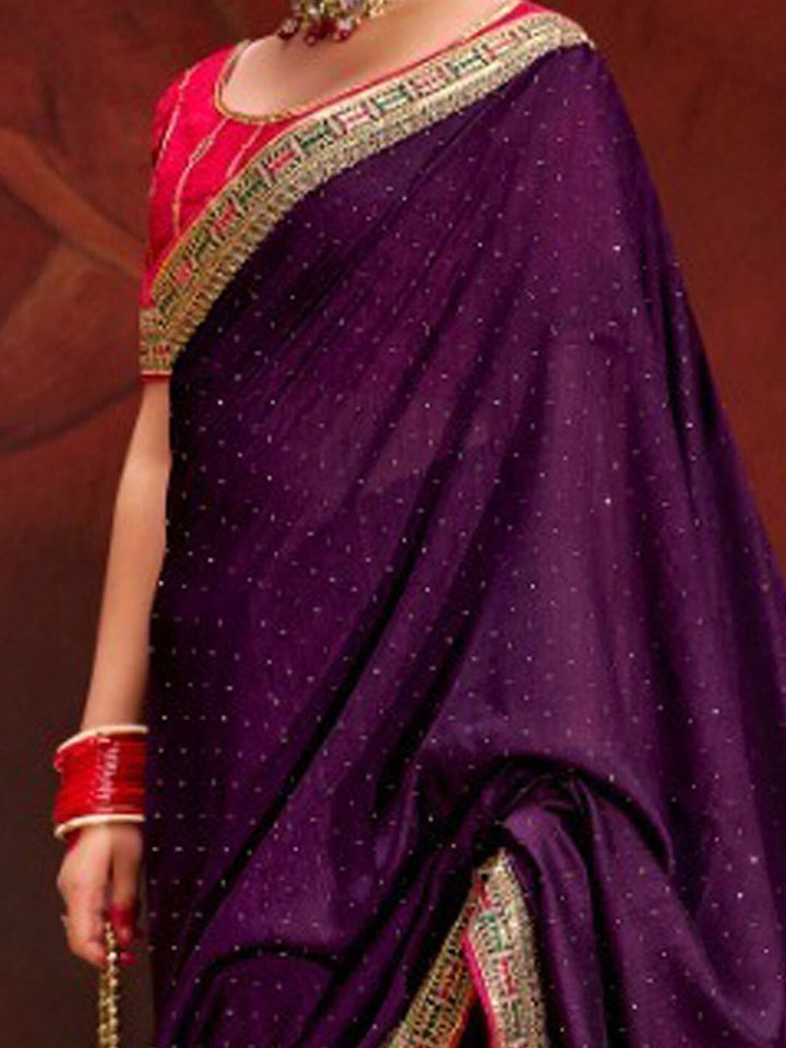 Saree mall Embellished Beads and Stones Silk Blend Sarees