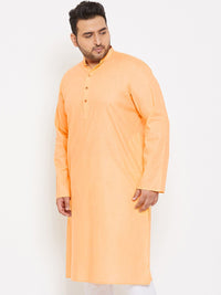 VASTRAMAY Men Orange Cotton Kurta