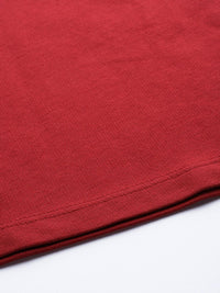 SASSAFRAS Women Red Solid High-Rise Cropped Wide Leg Track Pants