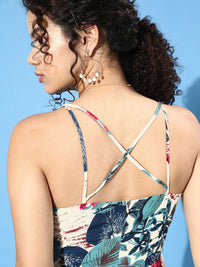 Berrylush Tropical Print Mini Dress