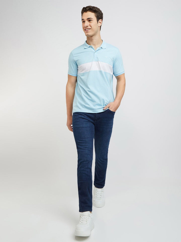 Park Avenue Cotton Rich Striped Polo Collar Slim Fit T-shirt