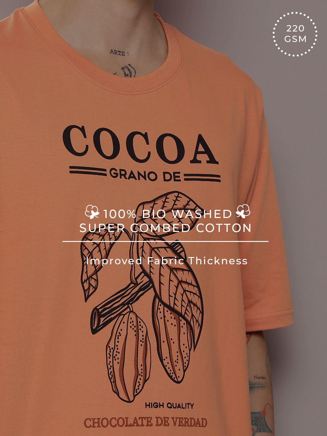 DILLINGER Men Graphic Printed Oversized Drop-Shoulder Sleeves Pure Cotton T-shirt