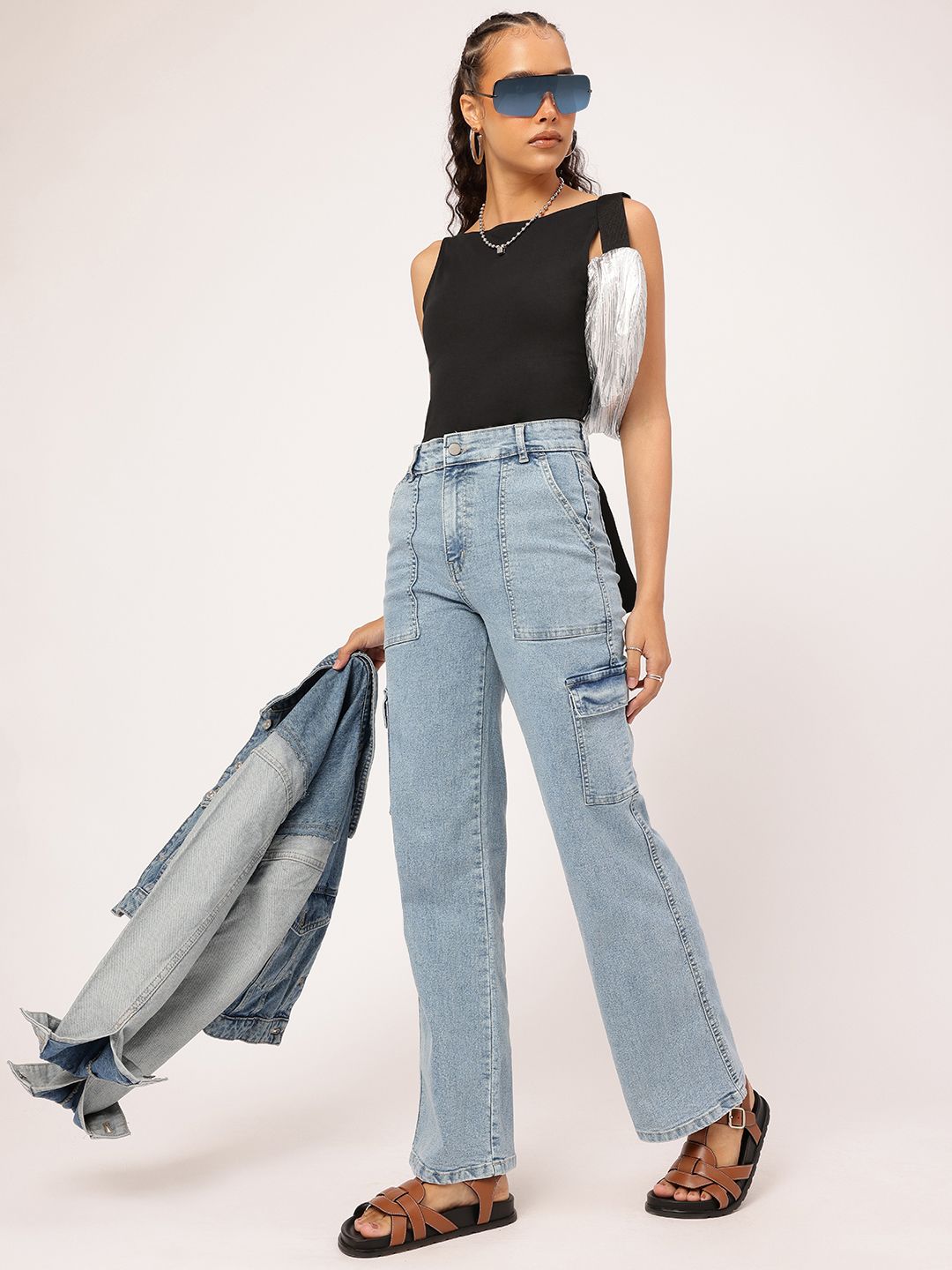 Noir Elegance Strappy Fitted Top