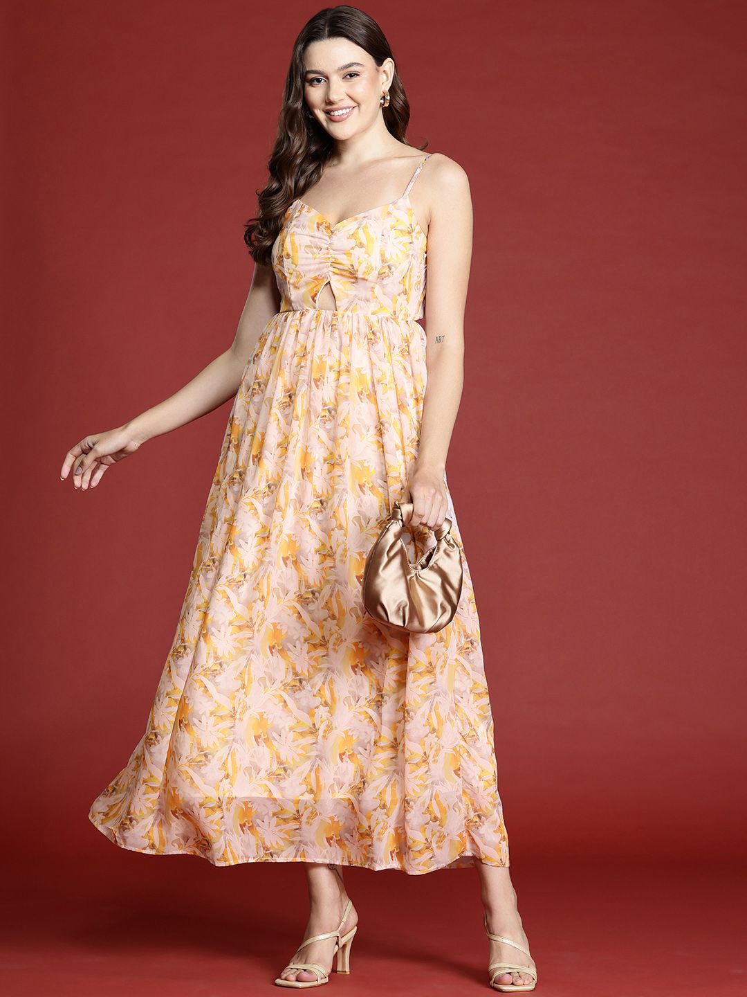 all about you Floral Print Cut-Out Maxi Dress